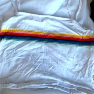 Multicolor white crop top tank